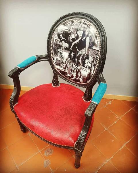 fauteuil de styles louis XVI medaillon 