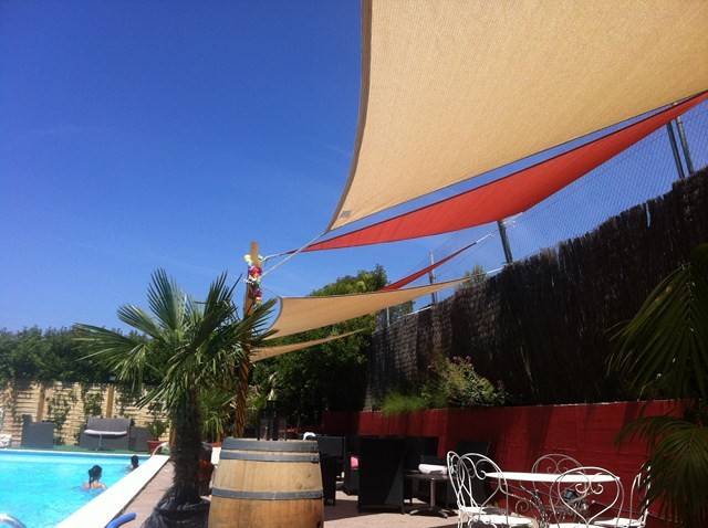 voile d'ombrage micro perforée couleurs au choix dans un restaurant à Marseille